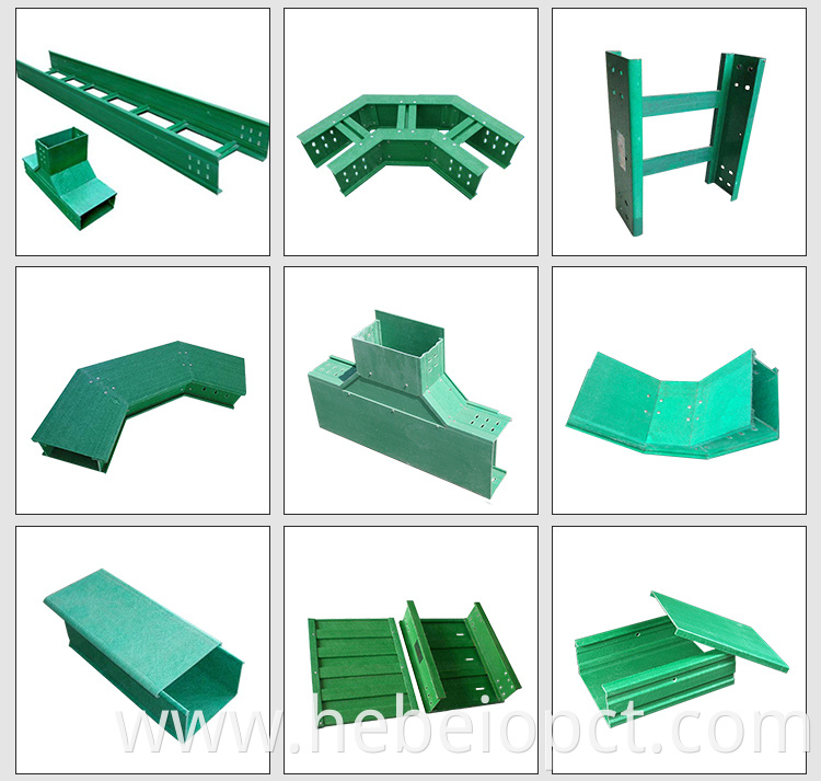 Green color frp cable tray for power cables